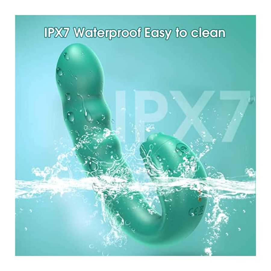 Clitoral Licking Rotating G-Spot Vibrator: 3 in 1 Clit Vibrator with Rotating Anal Dildo & Tongue Toy Licking Support 10 Modes, 