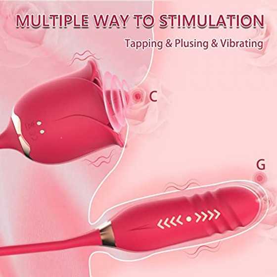 Rose Sex Stimulator for Women Sex Pleasure, Rose Sexual Stimulation Device, Rose Sex Toys for Women Female, Thrusting G Spot Cli