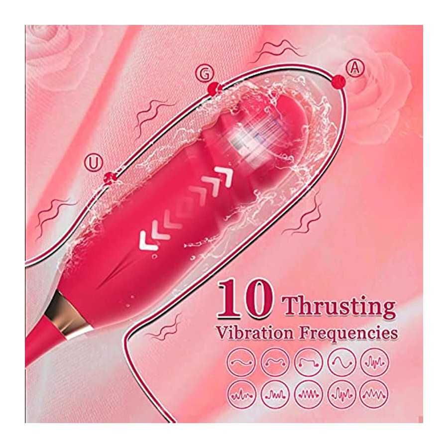 Rose Sex Stimulator for Women Sex Pleasure, Rose Sexual Stimulation Device, Rose Sex Toys for Women Female, Thrusting G Spot Cli