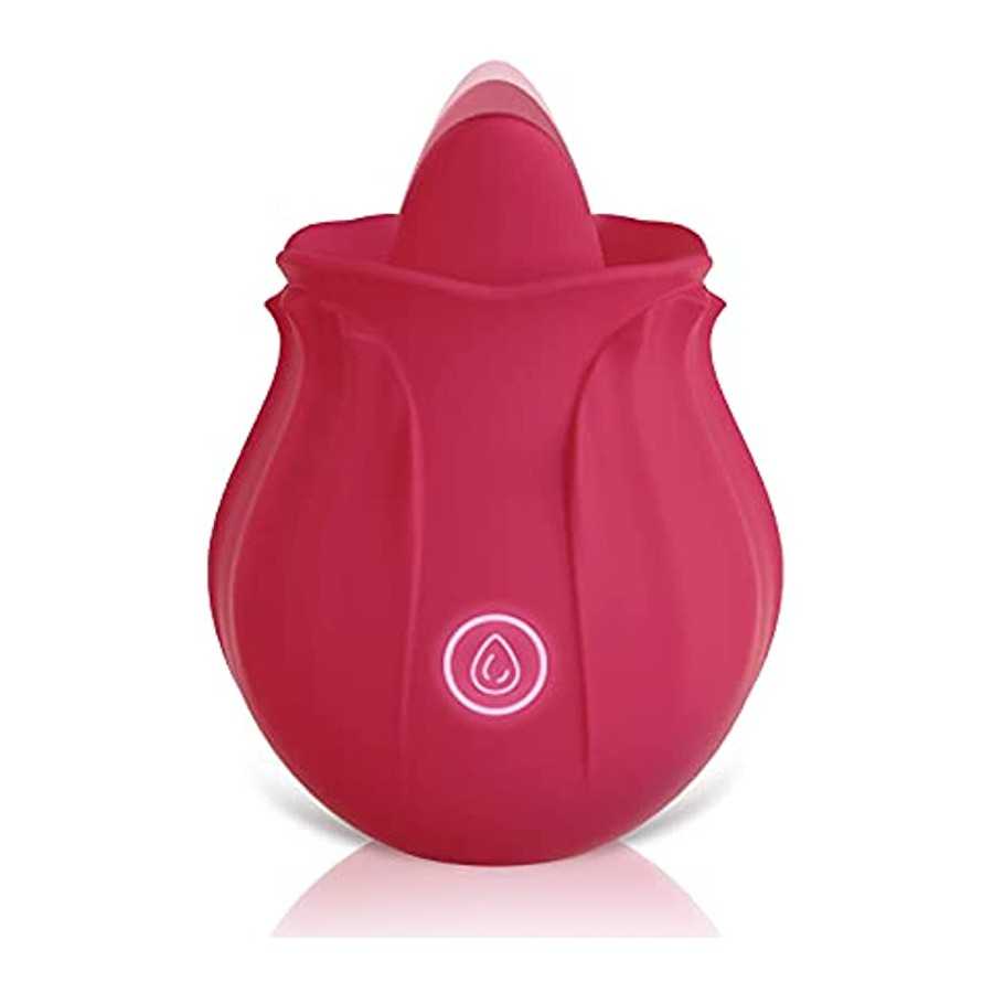 Rose Sex Stimulator for Women - Rose Toy Vibrator for Women Clitoral Stimulator Tongue Licking G Spot Dildo Vibrator with 9 Mode