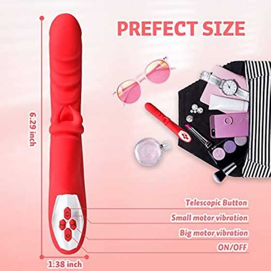 G Spot Vibrator for Woman, Clitoral Licking Thrusting Dildo Vibrator 10 Vibrating 3 Thrusting Adult Sex Toy Vibrator for Woman V