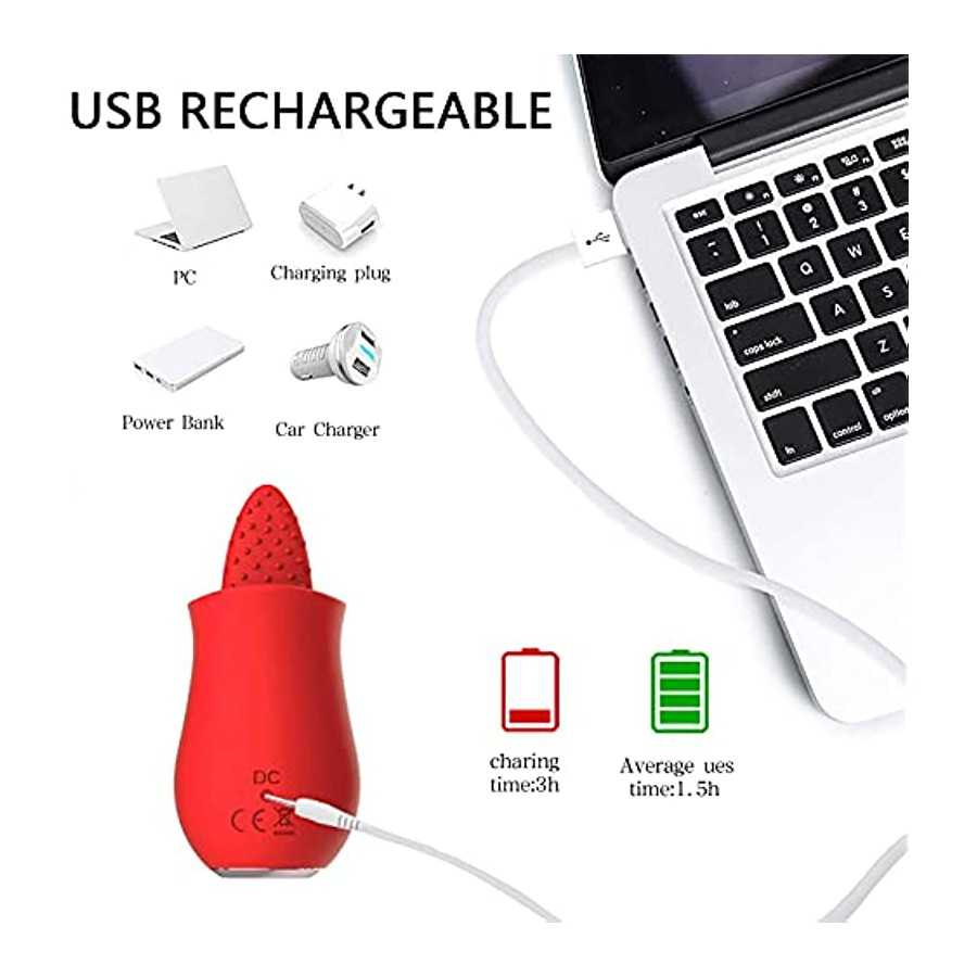 Clitoral Tongue Licking Toy for Women, Mini Clitoris Vibrator with 10 Modes, Breast Nipple Massager Oral Clit Stimulator for Wom