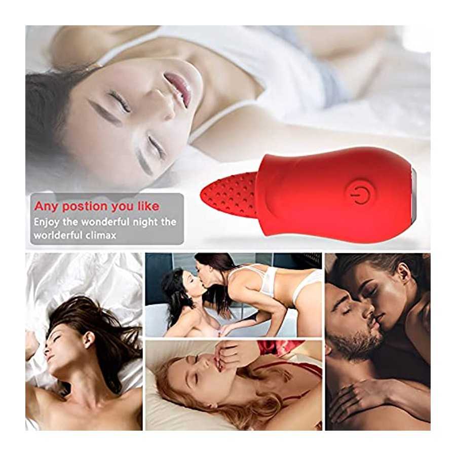 Clitoral Tongue Licking Toy for Women, Mini Clitoris Vibrator with 10 Modes, Breast Nipple Massager Oral Clit Stimulator for Wom