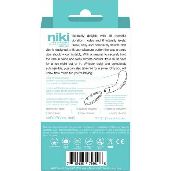 VeDO Niki Rechargeable Flexible Panty Vibe (Tease Me Turquoise)
