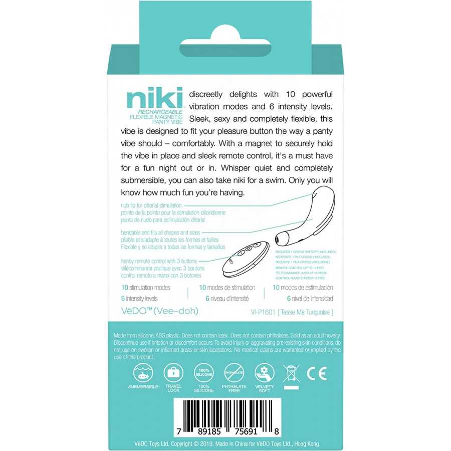 VeDO Niki Rechargeable Flexible Panty Vibe (Tease Me Turquoise)