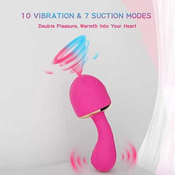 Siciley 5 in 1 Clitoral Sucking G Spot Stimulation Mushroom Vibrator, with Smart Constant Temperature Function, 10 Vibration & 7