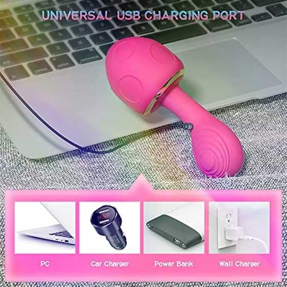 Siciley 5 in 1 Clitoral Sucking G Spot Stimulation Mushroom Vibrator, with Smart Constant Temperature Function, 10 Vibration & 7