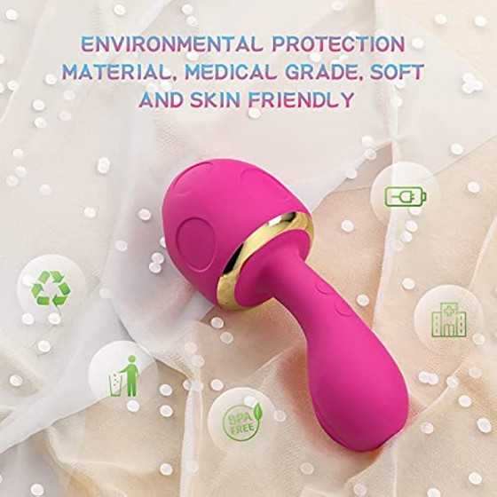 Siciley 5 in 1 Clitoral Sucking G Spot Stimulation Mushroom Vibrator, with Smart Constant Temperature Function, 10 Vibration & 7