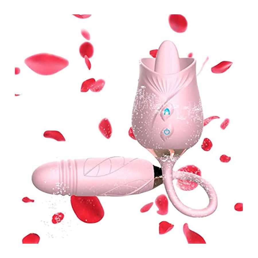 Dual Head Sex Tongue for Licking and Sucking, Rose Toy for Women , Clitorals Stimulator, Electric Women Relaxing Toy, Woman Suct