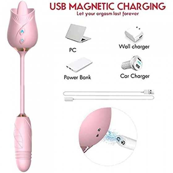 Dual Head Sex Tongue for Licking and Sucking, Rose Toy for Women , Clitorals Stimulator, Electric Women Relaxing Toy, Woman Suct