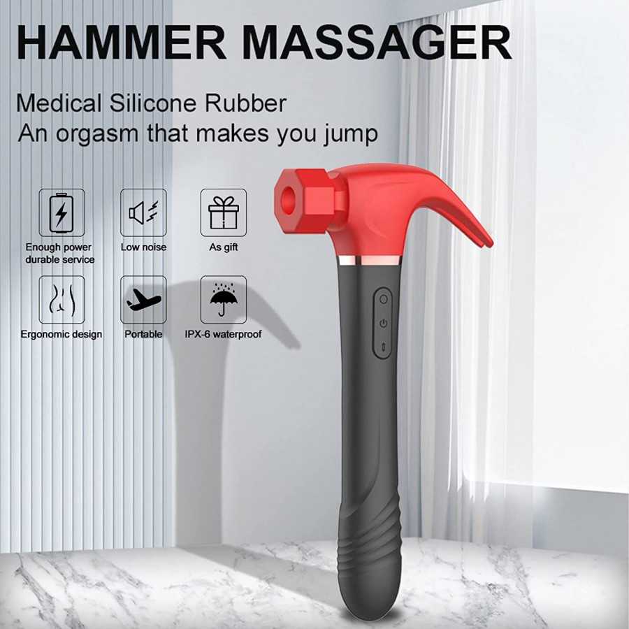 Pearlsvibe Hammer Vibrator Sex Toys, G Spot Vibrator with 7 Sucking & Thrusting 10 Vibration Modes, Thrusting Vibrator for Stimu