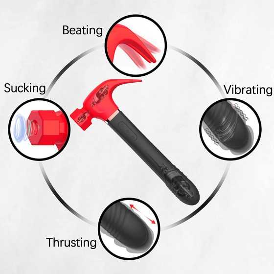 Pearlsvibe Hammer Vibrator Sex Toys, G Spot Vibrator with 7 Sucking & Thrusting 10 Vibration Modes, Thrusting Vibrator for Stimu