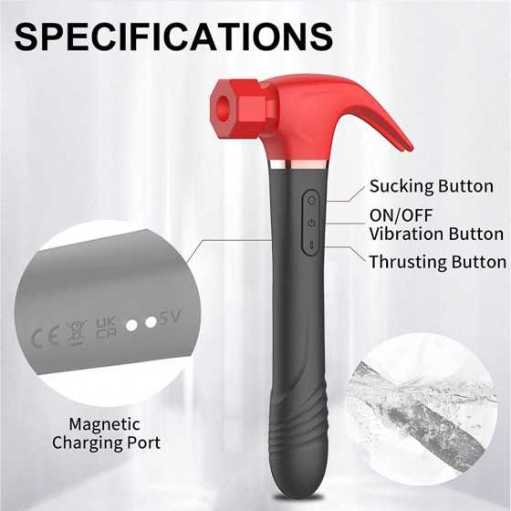 Pearlsvibe Hammer Vibrator Sex Toys, G Spot Vibrator with 7 Sucking & Thrusting 10 Vibration Modes, Thrusting Vibrator for Stimu