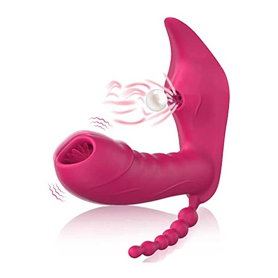 3 in 1 Dildo Vibrator for Women Adult Sex Toy G Clitoral Stimulator 10Sucking Modes+10licking &Vibration Modes-Waterproof Rechar