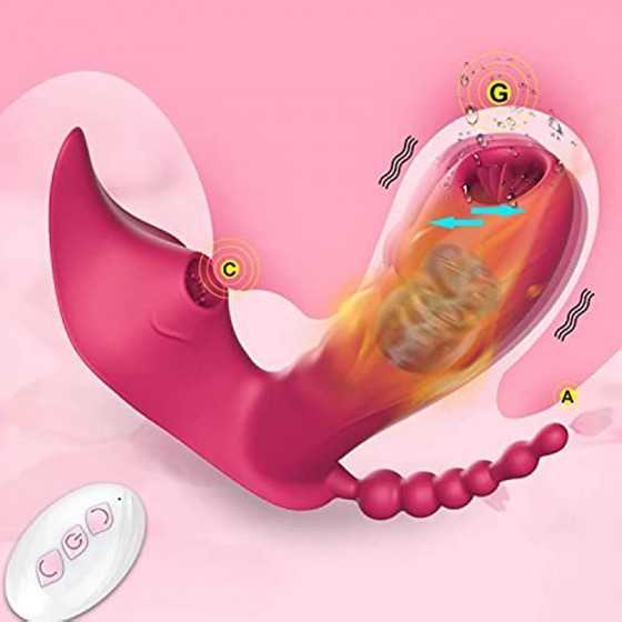 3 in 1 Dildo Vibrator for Women Adult Sex Toy G Clitoral Stimulator 10Sucking Modes+10licking &Vibration Modes-Waterproof Rechar