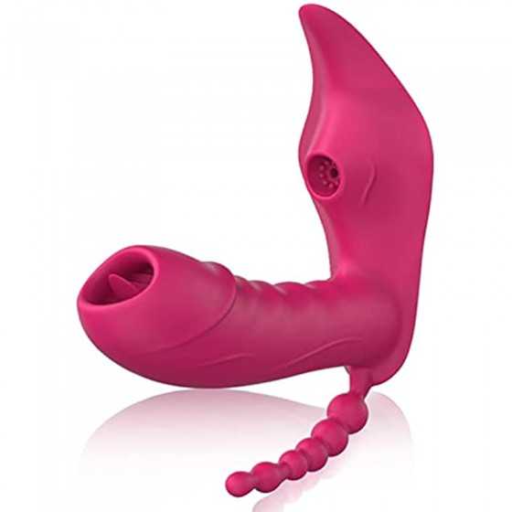 3 in 1 Dildo Vibrator for Women Adult Sex Toy G Clitoral Stimulator 10Sucking Modes+10licking &Vibration Modes-Waterproof Rechar