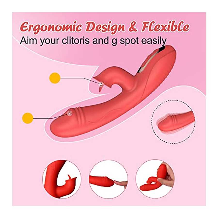 Clitoral G-Spot Vibrator Tongue Licking Toy for Women Pleasure,Waterproof Tongue Rose Sex Toy,Dildo Vibrator Rabbit Clitoris Sti