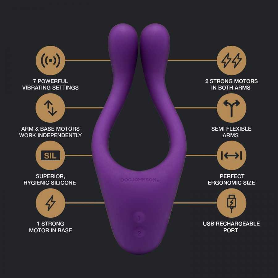 DOC JOHNSON Tryst Multi Erogenous Zone Massager – Purple