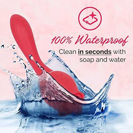 Secret Bouquet Rose Toy Vibrator for Women (9 Powerful Vibration & 9 Licking Modes) Vibrating Tongue Clitoral Licking Toy / Wate