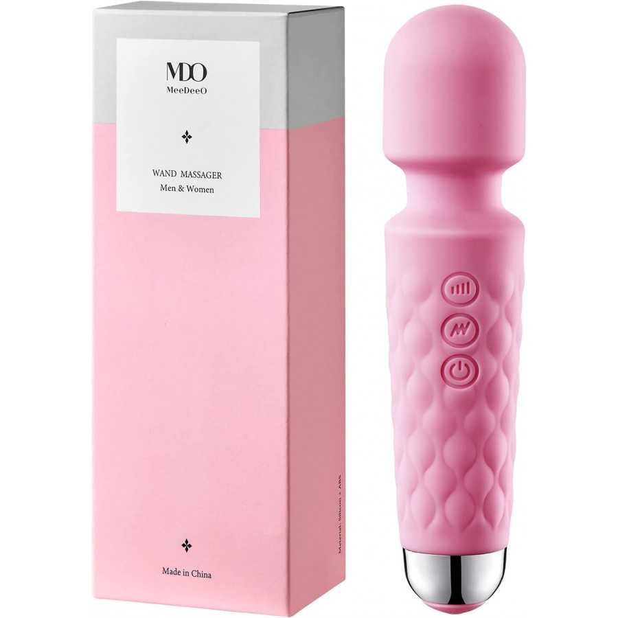Powerful Wand Massager with 8 Speeds 20 Vibration Modes USB Rechargeable Mini Quiet Waterproof Handheld Personal Massager for Fu