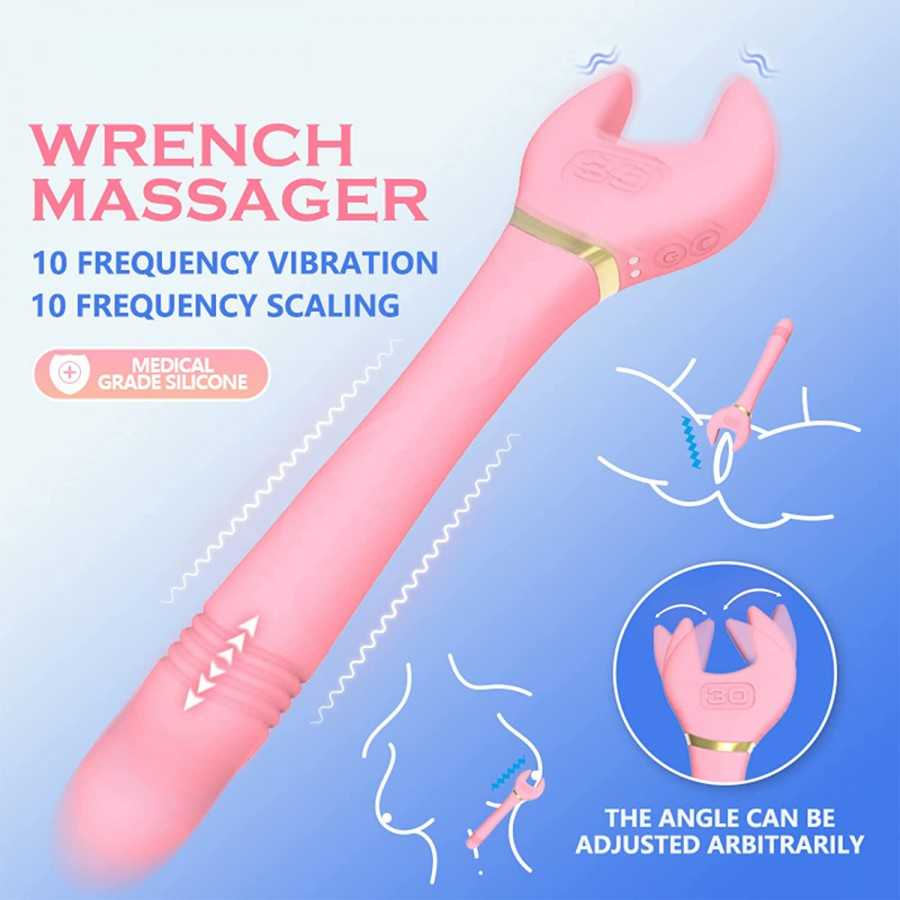 Pearlsvibe Wrench Vibrator Sex Toys, Female Vibrators with 10 Thrusting & Vibration Modes, G Spot Vibrator for Clitoral Nipple A