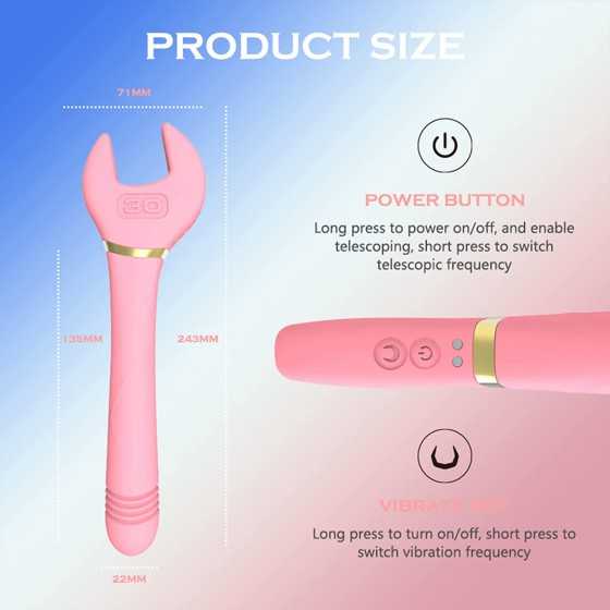 Pearlsvibe Wrench Vibrator Sex Toys, Female Vibrators with 10 Thrusting & Vibration Modes, G Spot Vibrator for Clitoral Nipple A