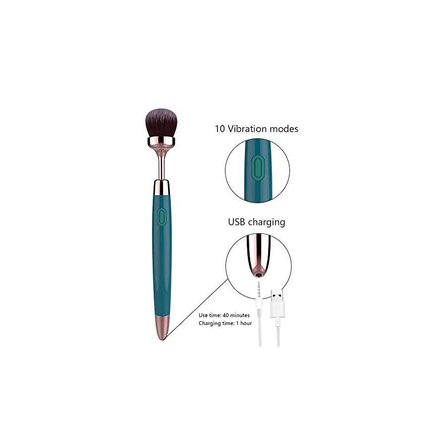 Bullet Vibrator - Makeup Brush Toy with 10 Vibration Modes, G Spot Vibrator for Precision Clitoral Stimulation, Nipple Vaginal A