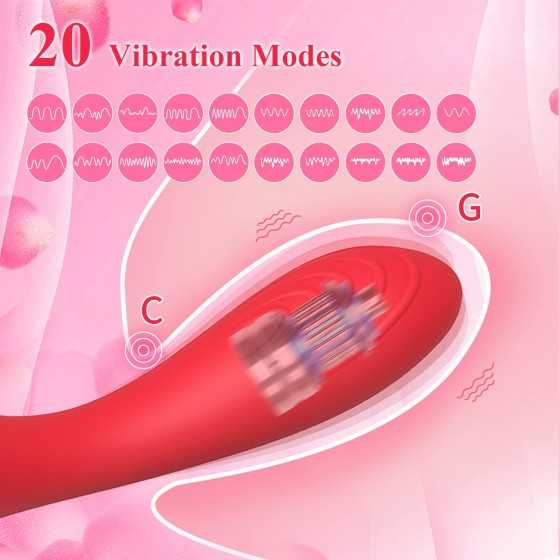 Rose Vibrator Sex Toys for Women Tongue Licking Clitoral Stimulator with 10 Modes & 20 Powerful Vibration G Spot Dildo Vibrators