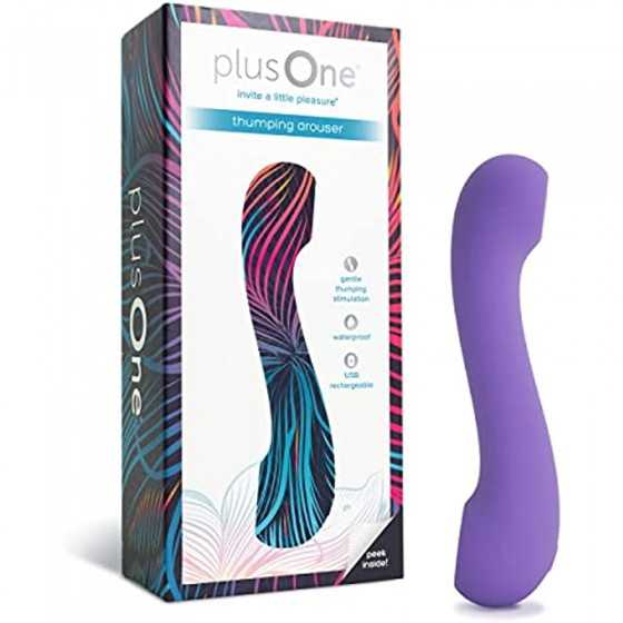 plusOne Thumping Arouser, 10 Intensity Settings, Fully Waterproof, Made of Body-Safe Silicone, Purple