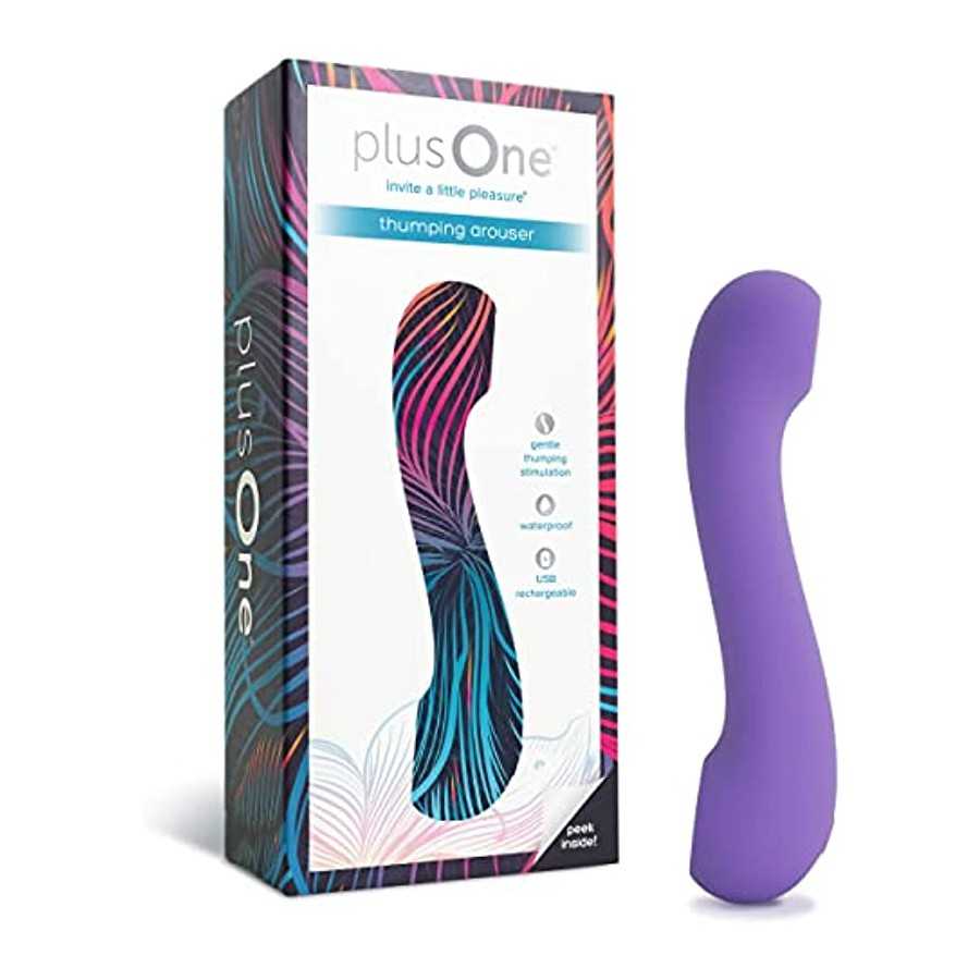plusOne Thumping Arouser, 10 Intensity Settings, Fully Waterproof, Made of Body-Safe Silicone, Purple