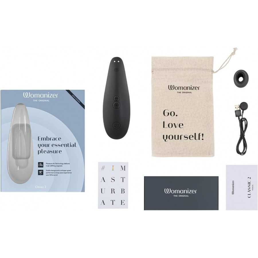 Womanizer Classic 2 Clitoral Vibrator Clit Massaging Vibrating Massager Sex Toy for Women, Black