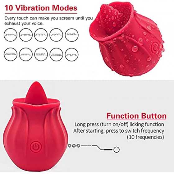 2023 New Rose Virbrater for Women Rose Shape Stimulator,Clitoralis Licking for Women Toy Tongues Quiet 10 Modes Rose Toy Flexibl