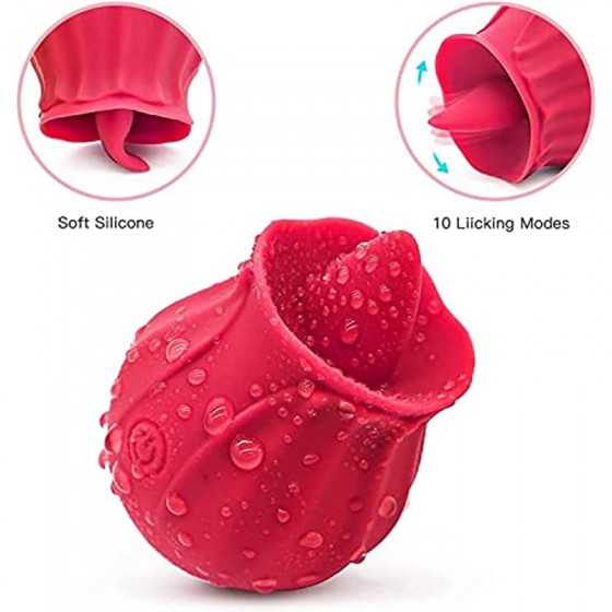 2023 New Rose Virbrater for Women Rose Shape Stimulator,Clitoralis Licking for Women Toy Tongues Quiet 10 Modes Rose Toy Flexibl