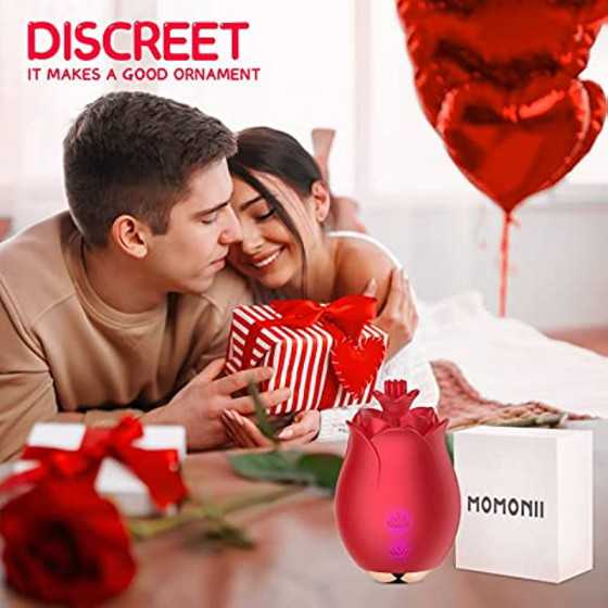 Sex Toy Vibrator Rose Vibrator for Women - MOMONII G Spot Dildo Vibrators with 10 Modes + High-Frequency Clitoral Clit Vibrating