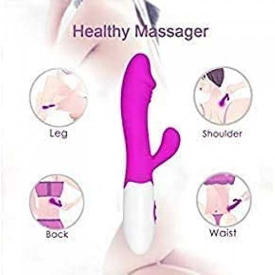 G-spot Dildo Vibrator Clitoral Stimulator, 3 in 1 Clit Tongue Dildo Vaginal Vibration Stimulator with 12 Vibration Modes Female 