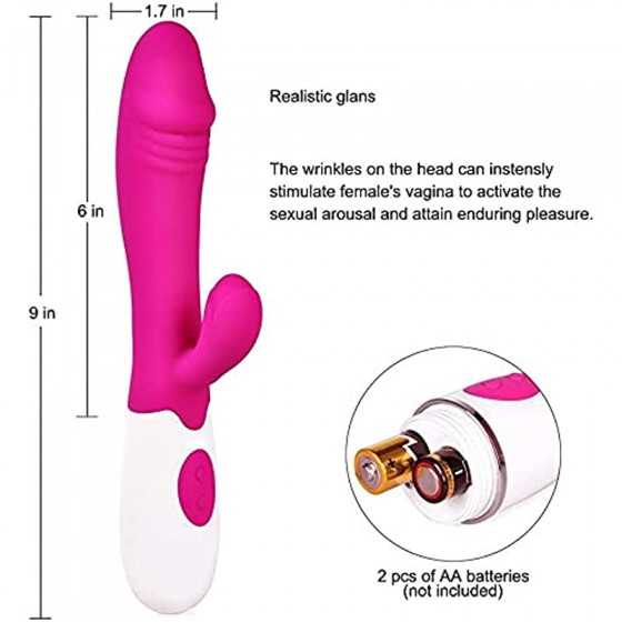 G-spot Dildo Vibrator Clitoral Stimulator, 3 in 1 Clit Tongue Dildo Vaginal Vibration Stimulator with 12 Vibration Modes Female 