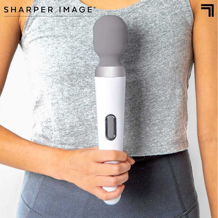 SHARPER IMAGE Personal Touch Go Compact Massager Wand, Wireless Vibrating Massager for Neck & Shoulders, Sports Recover Relaxing