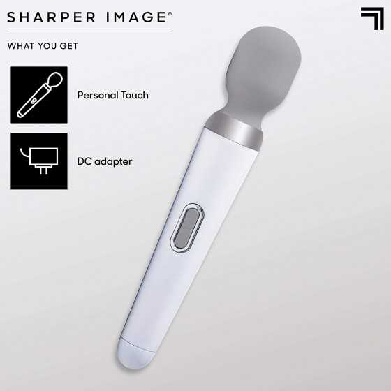 SHARPER IMAGE Personal Touch Go Compact Massager Wand, Wireless Vibrating Massager for Neck & Shoulders, Sports Recover Relaxing