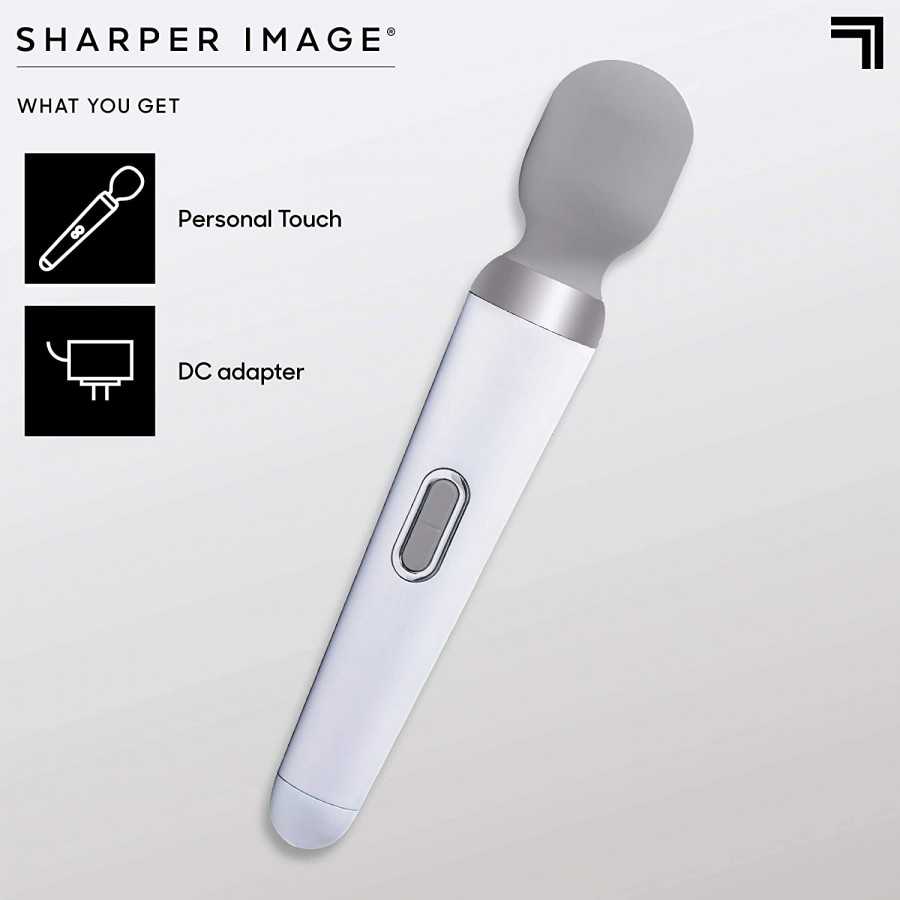 SHARPER IMAGE Personal Touch Go Compact Massager Wand, Wireless Vibrating Massager for Neck & Shoulders, Sports Recover Relaxing