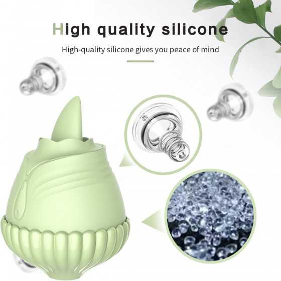 Rose Toy Vibrator, Clitoral Licking Tongue Vibrator, AIYULONG Licking & Vibrating Nipples Clitoral Stimulator with 9 Powerful Vi