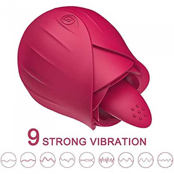 Newly Roses Toys for Women Waterproof, Clitoral Tongue Licking Toy with 9 Powerful Modes for Quick Orgasm, Licking & Vibrating N