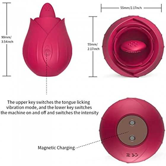 Newly Roses Toys for Women Waterproof, Clitoral Tongue Licking Toy with 9 Powerful Modes for Quick Orgasm, Licking & Vibrating N