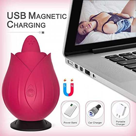 Newly Roses Toys for Women Waterproof, Clitoral Tongue Licking Toy with 9 Powerful Modes for Quick Orgasm, Licking & Vibrating N