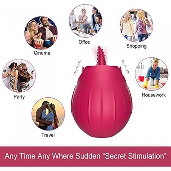 Newly Roses Toys for Women Waterproof, Clitoral Tongue Licking Toy with 9 Powerful Modes for Quick Orgasm, Licking & Vibrating N
