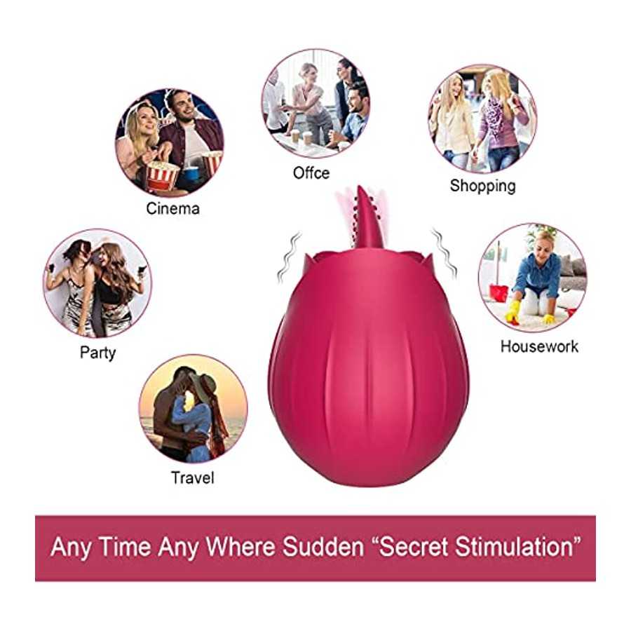 Newly Roses Toys for Women Waterproof, Clitoral Tongue Licking Toy with 9 Powerful Modes for Quick Orgasm, Licking & Vibrating N