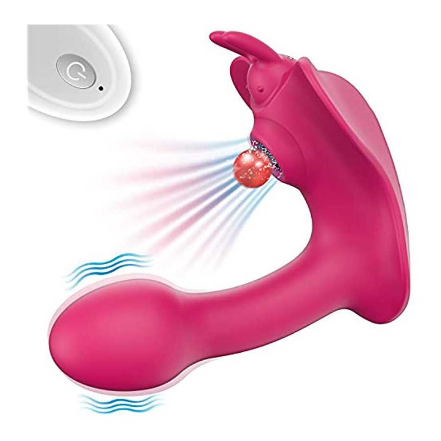 Clitoral Sucking Vibrator, Remote G Spot Stimulator & Clit Sucker Butterfly Vibrator, 10 Powerful Modes, Waterproof & Rechargeab