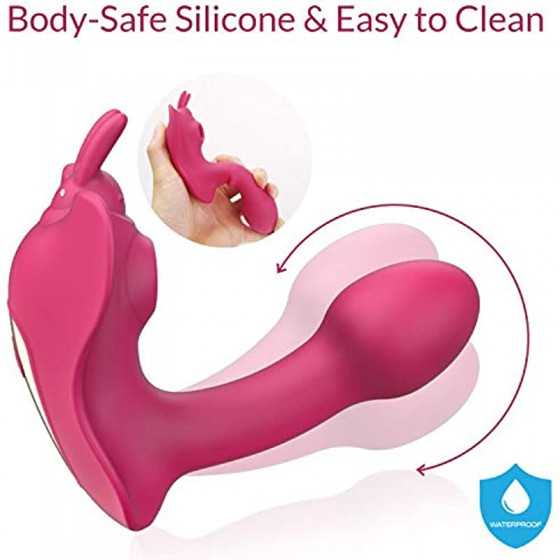 Clitoral Sucking Vibrator, Remote G Spot Stimulator & Clit Sucker Butterfly Vibrator, 10 Powerful Modes, Waterproof & Rechargeab