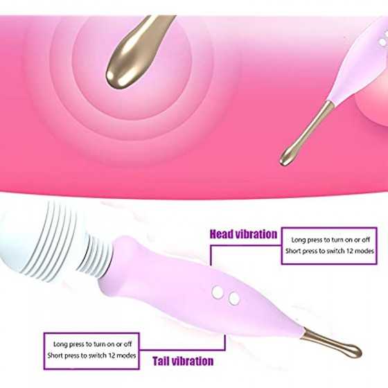 High Frequency Clitoral Vibrator 2 in 1 Clit & G Spot Rabbit Anal Dildo Vibrator Adult Sex Toys Silicone Rechargeable Clitoris V