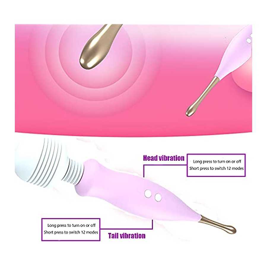 High Frequency Clitoral Vibrator 2 in 1 Clit & G Spot Rabbit Anal Dildo Vibrator Adult Sex Toys Silicone Rechargeable Clitoris V