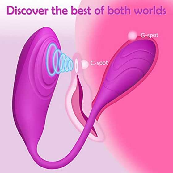 Pulsating Clitoral Vibrator with Vibrating Egg - High-Frequency Clitoral Vagina Stimulator for Quick Orgasm, Lucy G Spot Tapping